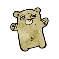 cartoon tired teddy bear N3