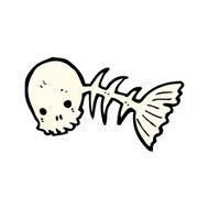 cartoon skeleton fish N4