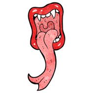 cartoon halloween mouth sticking out tongue N6