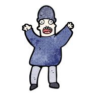 cartoon frightened man N114