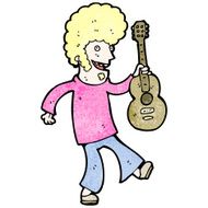 cartoon hippie guitar player N2