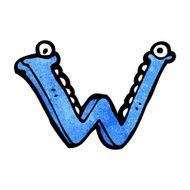 Cartoon Letter W N14