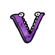 Cartoon Letter V N18