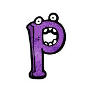Cartoon Letter P N19