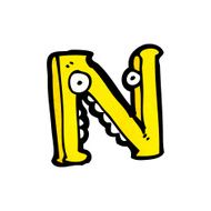 Cartoon Letter N N17