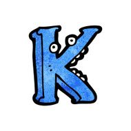 cartoon letter k N16