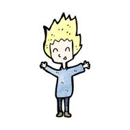 cartoon happy blond boy N4