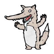 cartoon drooling wolf N2