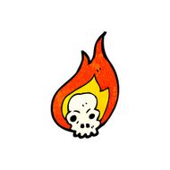 flaming skull cartoon symbol N3