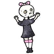 cartoon woman with skull mask N3