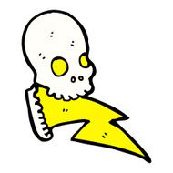 crazy lightning skull cartoon