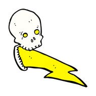 crazy lightning skull cartoon N3
