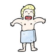 cartoon man in towel N17