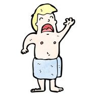 cartoon man in towel N18