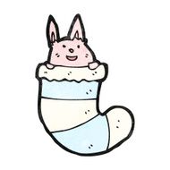 cartoon rabbit in sock N2