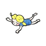 cartoon swimming girl N4