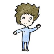 cartoon worried boy N33