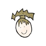 child's drawing of a happy female face N7