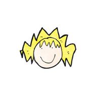 child's drawing of a happy female face N10