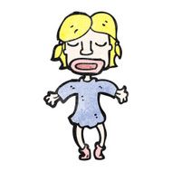cartoon happy blond girl N16