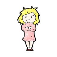 cartoon angry blond girl N2