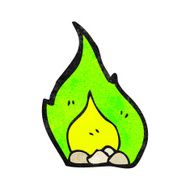 cartoon green flame N12