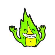 cartoon green flame N14