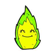 cartoon green flame N16