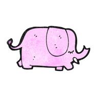cartoon pink elephant N32
