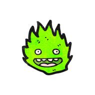 cartoon green flame spirit N7