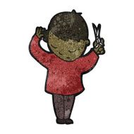 cartoon boy cutting own hair N2