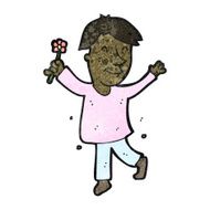 cartoon effeminate man with flower N2