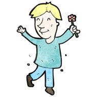 cartoon man with flower N2