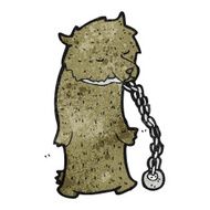 cartoon dancing bear in chains