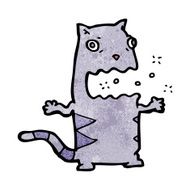cartoon belching cat N7
