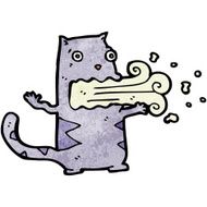 cartoon belching cat N8