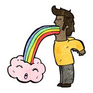 cartoon man vomiting cloud N2