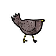 cartoon black bird N11