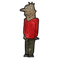 cartoon frightened man N115