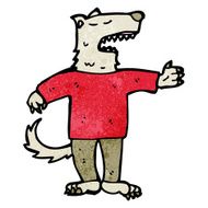 cartoon wolf in human clothing N3