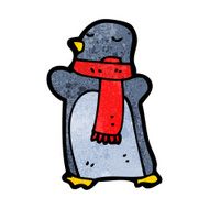 cartoon penguin in scarf N2