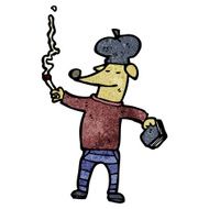 cartoon cool french dog N10