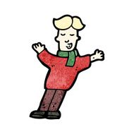 cartoon man standing in wind N2