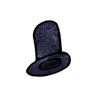 cartoon old top hat N21