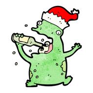 cartoon christmas party frog N5