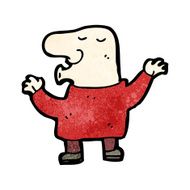 cartoon bald man whistling N2