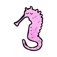 cartoon pink sea horse N6