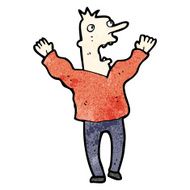 cartoon frightened man N117