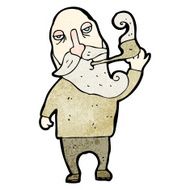 cartoon old man smoking pipe N4
