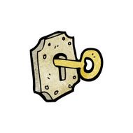 cartoon key in lock N3